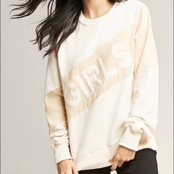 5/$30 The Style Club Girls by Girls ‘GIRLS’ oversized Crewneck Pullover Sweater - Picture 1 of 6